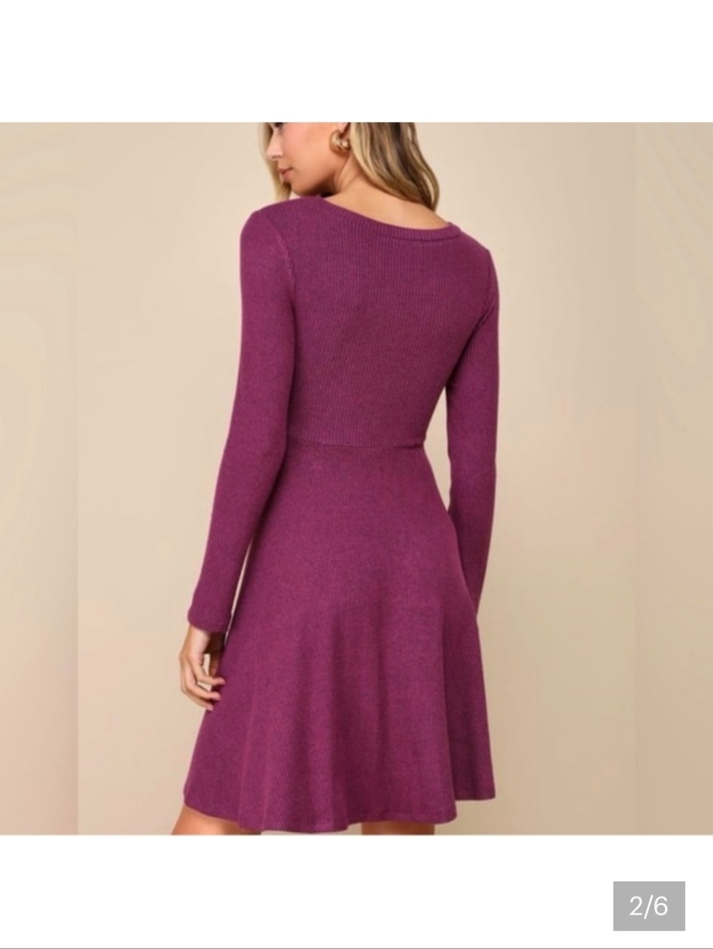 Lulus Ribbed Fit And Flare Dress - Picture 2 of 8